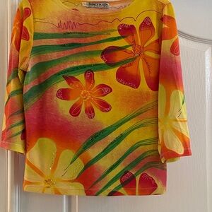 Nancy Bolen Women's Multicolor Floral Blouse